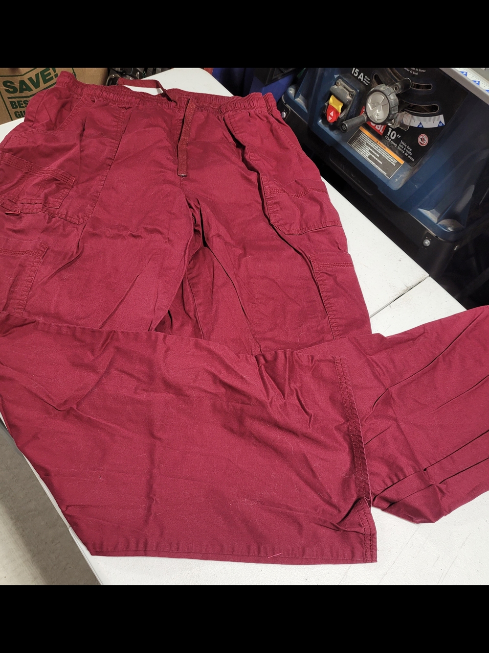 Dickies Men's Medical Scrub Set in Burgundy - Picture 5 of 8